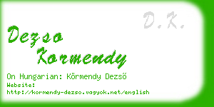 dezso kormendy business card